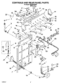 CONTROLS AND REAR PANEL PARTS Diagram and Parts List for GSW9900PW0  Whirlpool Washer