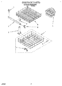 DISHRACK Diagram and Parts List for DU400CWDB1  Whirlpool Dishwasher