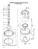 AGITATOR, BASKET AND TUB Diagram and Parts List for KAWE842WAL2  Whirlpool Washer