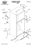 CABINET PARTS Diagram and Parts List for RT21AKXKQ04  Roper Refrigerator