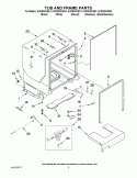 TUB AND FRAME PARTS Diagram and Parts List for KUDS30IVBL3  KitchenAid Dishwasher