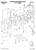 CABINET AND DOOR PARTS Diagram and Parts List for YLEW0050PQ0  Whirlpool Dryer