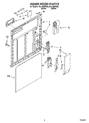 INNER DOOR Diagram and Parts List for DUL100PKQ0  Whirlpool Dishwasher