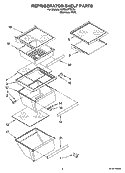 REFRIGERATOR SHELF PARTS Diagram and Parts List for KSRD22FTST01  KitchenAid Refrigerator