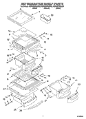 REFRIGERATOR SHELF PARTS Diagram and Parts List for KSFS25FKBL02  KitchenAid Refrigerator