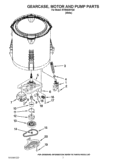 GEARCASE, MOTOR AND PUMP PARTS Diagram and Parts List for RTW4640YQ0  Roper Washer