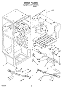 LINER Diagram and Parts List for RT14BKXJW00  Roper Refrigerator