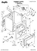 CABINET PARTS Diagram and Parts List for IJ84001  Inglis Dryer