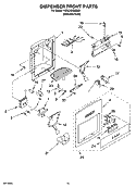 DISPENSER AND FRONT PARTS Diagram and Parts List for KSSC42QMS02  KitchenAid Refrigerator