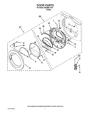 DOOR PARTS Diagram and Parts List for WED9051YW0  Whirlpool Dryer