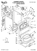 CABINET PARTS Diagram and Parts List for LEN2000PG1  Whirlpool Dryer