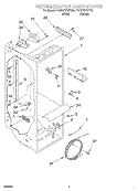 REFRIGERATOR LINER Diagram and Parts List for 7GD27DFXFT01  Whirlpool Refrigerator