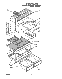 SHELF Diagram and Parts List for RT18BKXAW01  Roper Refrigerator