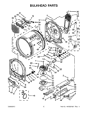 BULKHEAD PARTS Diagram and Parts List for YWED8400YW2  Whirlpool Dryer