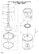 AGITATOR, BASKET AND TUB Diagram and Parts List for 3CAP2782BN0  Whirlpool Washer
