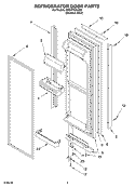 REFRIGERATOR DOOR Diagram and Parts List for GD5YHEXLS00  Whirlpool Refrigerator