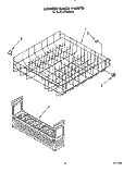 LOWER RACK Diagram and Parts List for KPDI620T6  KitchenAid Dishwasher