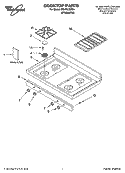 COOKTOP PARTS Diagram and Parts List for GS475LEMS4  Whirlpool Range
