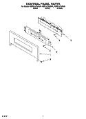 CONTROL PANEL PARTS Diagram and Parts List for KEBC147KWH06  KitchenAid Wall Oven