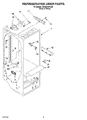REFRIGERATOR LINER Diagram and Parts List for GD2SHKXKQ00  Whirlpool Refrigerator