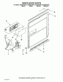 INNER DOOR PARTS Diagram and Parts List for KUDE40FXWH4  KitchenAid Dishwasher
