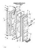 FREEZER DOOR Diagram and Parts List for KSRB25QABL01  KitchenAid Refrigerator