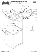 TOP AND CABINET PARTS Diagram and Parts List for IM44000  Inglis Washer