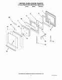 UPPER OVEN DOOR PARTS Diagram and Parts List for RBD277PVB02  Whirlpool Wall Oven
