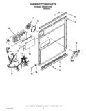 INNER DOOR PARTS Diagram and Parts List for KUDE50CXSS6  KitchenAid Dishwasher