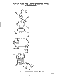 HEATER, PUMP AND LOWER SPRAYARM Diagram and Parts List for GDU4050XPW0  Whirlpool Dishwasher