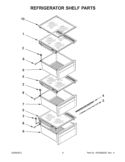 REFRIGERATOR SHELF PARTS Diagram and Parts List for WRS950SIAH00  Whirlpool Refrigerator
