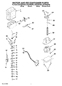 MOTOR AND ICE CONTAINER PARTS Diagram and Parts List for GC5THEXNT02  Whirlpool Refrigerator