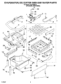 EVAPORATOR ICE CUTTER GRID AND WATER PARTS Diagram and Parts List for KUIA18PNLS1  KitchenAid Ice Maker