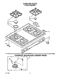 COOKTOP, COMPLETE SEALED GAS BURNER Diagram and Parts List for SF385PEWW2  Whirlpool Range
