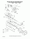 MOTOR AND ICE CONTAINER PARTS Diagram and Parts List for ED5CHQXVB02  Whirlpool Refrigerator