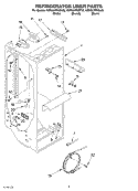 REFRIGERATOR LINER Diagram and Parts List for KSRG27FKBL03  KitchenAid Refrigerator
