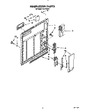 INNER DOOR Diagram and Parts List for WU1000X4  Roper Dishwasher