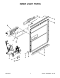 INNER DOOR PARTS Diagram and Parts List for WDL785SAAM0  Whirlpool Dishwasher