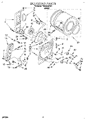 BULKHEAD Diagram and Parts List for TGDL640BW1  Whirlpool Dryer