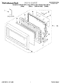 DOOR, LITERATURE Diagram and Parts List for KCMS135HBL0  KitchenAid Microwave