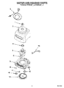 MOTOR AND HOUSING PARTS Diagram and Parts List for 4KPCB348PPM0  KitchenAid Blender