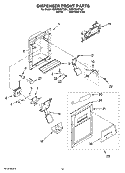 DISPENSER FRONT PARTS Diagram and Parts List for GD5YHAXTQ01  Whirlpool Refrigerator