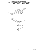 LOWER WASHARM PARTS Diagram and Parts List for DU1050XTPB3  Whirlpool Dishwasher