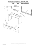 CABINET AND INSTALLATION PARTS Diagram and Parts List for WMH31017AB0  Whirlpool Microwave