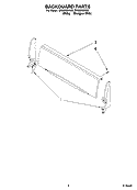 BACKGUARD PARTS Diagram and Parts List for SF3020SKW2  Whirlpool Range