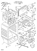 LINER Diagram and Parts List for 3ET18GMXFW03  Whirlpool Refrigerator