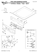 TOP AND CONSOLE PARTS Diagram and Parts List for GGW9200LQ1  Whirlpool Dryer