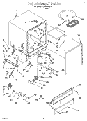 TUB ASSEMBLY Diagram and Parts List for DU800DWGU2  Whirlpool Dishwasher