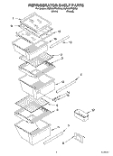 REFRIGERATOR SHELF Diagram and Parts List for KSRU22FKWH04  KitchenAid Refrigerator