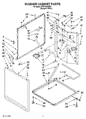 WASHER CABINET PARTS Diagram and Parts List for YWET3300SQ0  Whirlpool Washer Dryer Combo